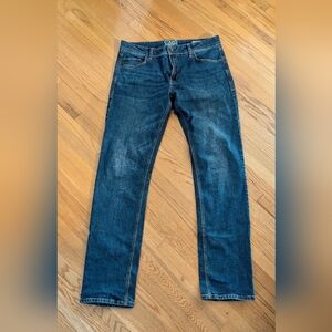 Blue Slim Jeans with Natural Wear Patterns